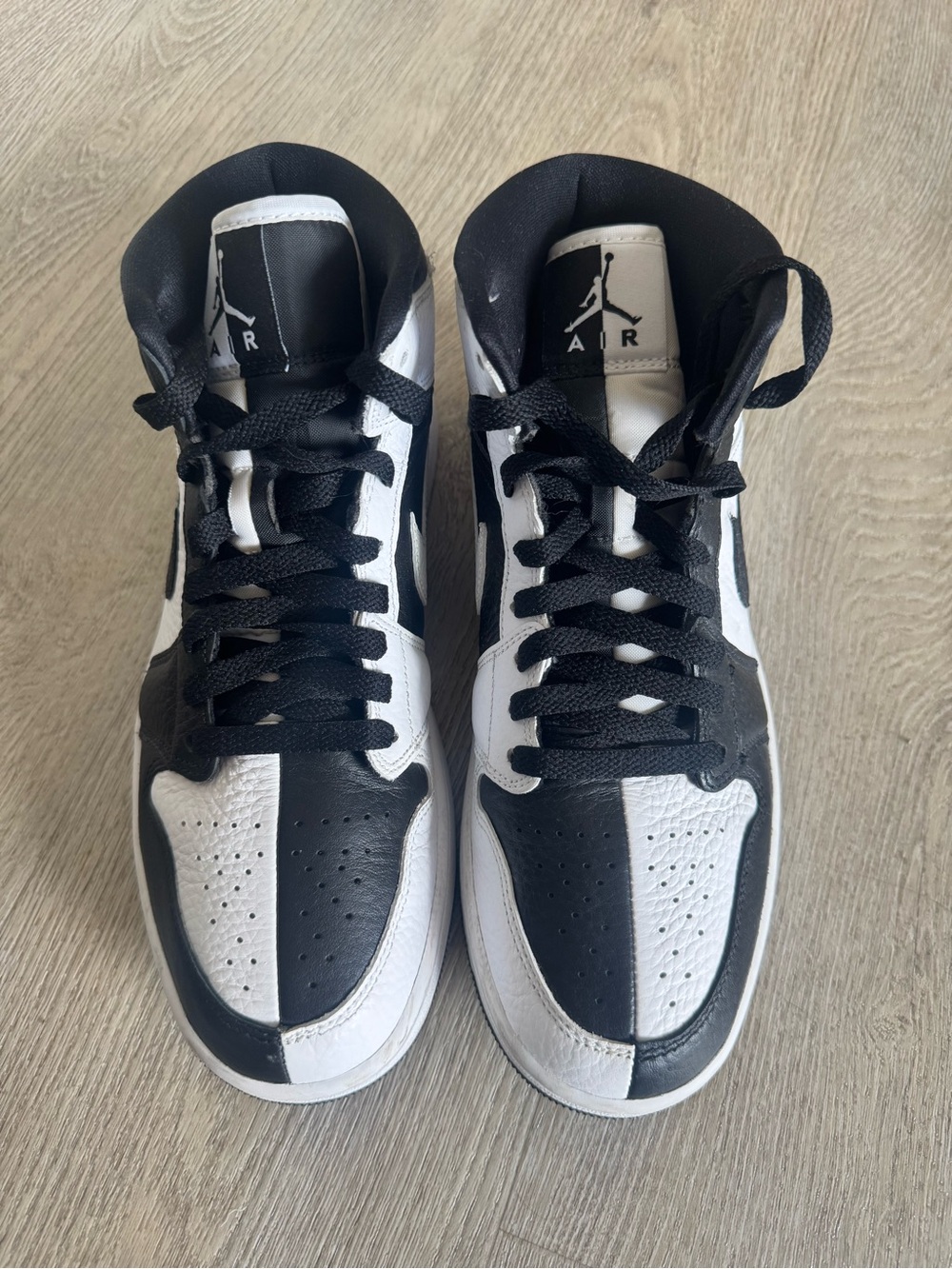 Nike Jordans Black and White High-Top Sneakers